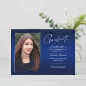 Elegant Calligraphy Ink Script Moderne Afstudeerde Aankondiging (Staand voorkant)