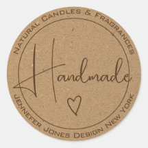 Elegant Calligraphy Kraft paper Handmade Labels