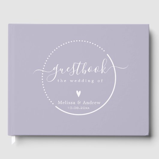 Elegant Calligraphy - Lavender Wedding Gastenboek (Voorkant)
