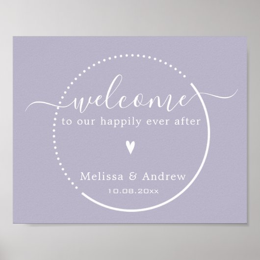 Elegant Calligraphy - Lavender Wedding Welcome Poster (Voorkant)