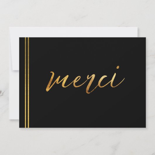 Elegant Calligraphy Merci Custom Hartelijk dank Kaart (Voorkant)