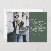 Elegant calligraphy Merry kerstvakantie foto  Briefkaart (Voorkant / Achterkant)