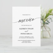 Elegant Calligraphy Mexico Destination Wedding Kaart (Staand voorkant)