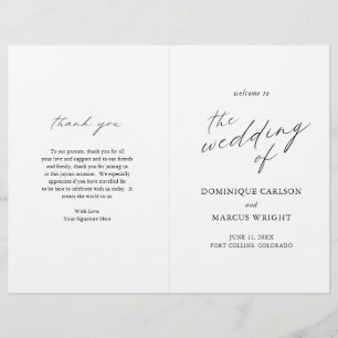 Elegant Calligraphy Modern Huwelijksprogramma