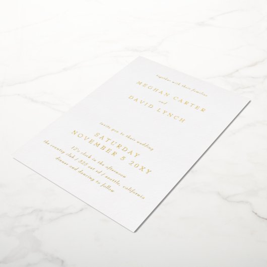 Elegant Calligraphy Modern Wedding Folie Invitatio Folie Uitnodiging (Gedraaid)