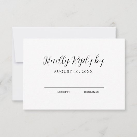 Elegant Calligraphy Modern Wedding RSVP Kaartje (Voorkant)