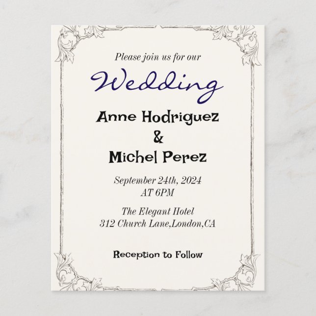 Elegant Calligraphy Monogram Wedding (Voorkant)