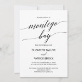 Elegant Calligraphy Montego Bay Wedding Kaart (Voorkant)