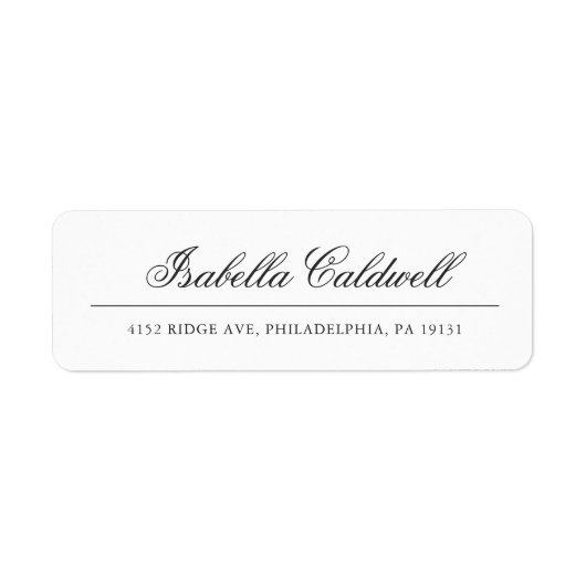 Elegant Calligraphy Name Business Return Address Etiket (Voorkant)