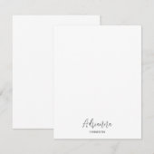 Elegant Calligraphy Name Minimal  Notitiekaartje (Voorkant / Achterkant)