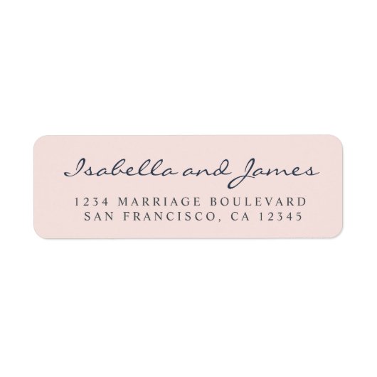 Elegant Calligraphy Names Wedding Return Address Etiket (Voorkant)