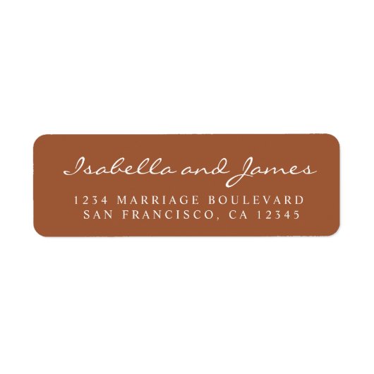 Elegant Calligraphy Names Wedding Return Address Etiket (Voorkant)