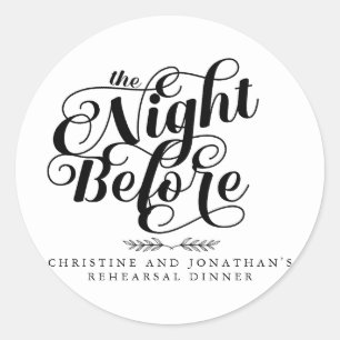 Elegant Calligraphy Oefenavondmaal Ronde Sticker