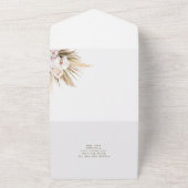 Elegant Calligraphy Pampas Grass Wedding All In One Uitnodiging (Buitenkant)