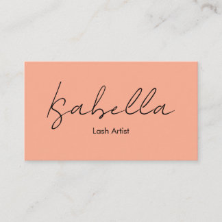 Elegant Calligraphy Peach Lash Artist Visitekaartje