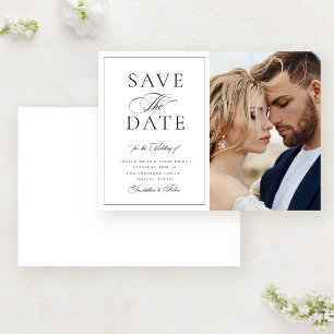 Elegant Calligraphy Photo Formal Wedding Save The Date