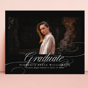 Elegant Calligraphy Photo High School Afstuderen A