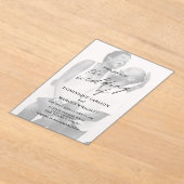 Elegant Calligraphy Photo Modern Wedding Acryl Uitnodigingen (Laagn)