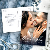 Elegant Calligraphy Photo Weddenschap Bedankt Briefkaart