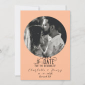 Elegant Calligraphy Photo Wedding Save the Date (Voorkant)