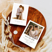 Elegant Calligraphy Photo Wedding Save the Date Kaart