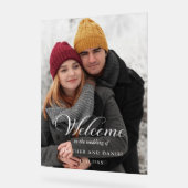 Elegant Calligraphy Photo Wedding Welcome Acryl Bord (Hoek)