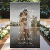 Elegant Calligraphy Photo Wedding Welcome Acryl Bord