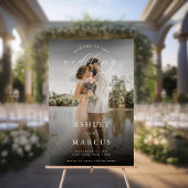 Elegant Calligraphy Photo Wedding Welcome Acryl Bord