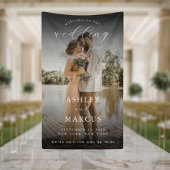 Elegant Calligraphy Photo Wedding Welcome Spandoek