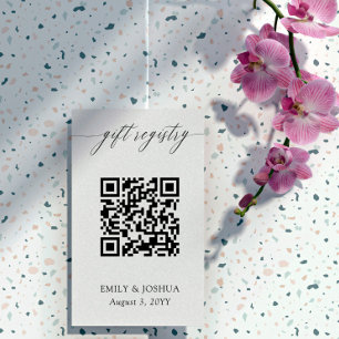 Elegant Calligraphy QR Code Cadeau Registry Informatiekaartje