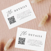 Elegant Calligraphy QR Code Weddenschap Details Informatiekaartje
