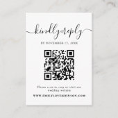 Elegant Calligraphy QR Code Wedding RSVP Informatiekaartje (Voorkant)