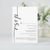 Elegant Calligraphy QR Code Wedding RSVP Kaart (Staand voorkant)