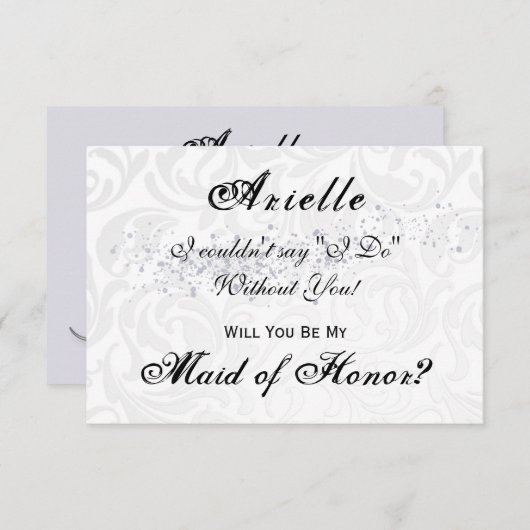 Elegant Calligraphy Regency Style Maid of Honor Kaart (Voorkant / Achterkant)