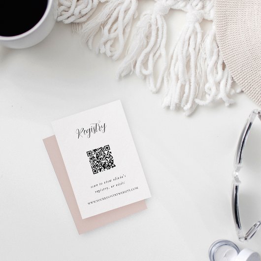 Elegant Calligraphy Registry QR Code Informatiekaartje