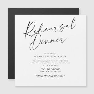 Elegant Calligraphy Rehearsal Dinner Magnetic Kaar