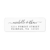 Elegant Calligraphy Return Address Etiket (Voorkant)