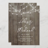 Elegant Calligraphy Rustic Wedding Invitation Kaart (Voorkant / Achterkant)