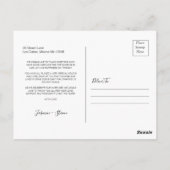 Elegant Calligraphy Schrift Huwelijksfoto Dankjewe Briefkaart (Achterkant)