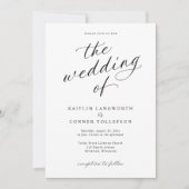 Elegant Calligraphy Script All in One Wedding Kaart (Voorkant)