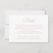 Elegant Calligraphy Script Blush Wedding Details Kaart (Voorkant)