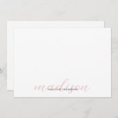 Elegant Calligraphy Script Girly Light Bleek roze Notitiekaartje (Voorkant / Achterkant)