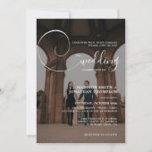 Elegant Calligraphy Script Grey Photo Wedding Kaart (Voorkant)