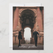 Elegant Calligraphy Script Grey Photo Wedding Kaart (Achterkant)