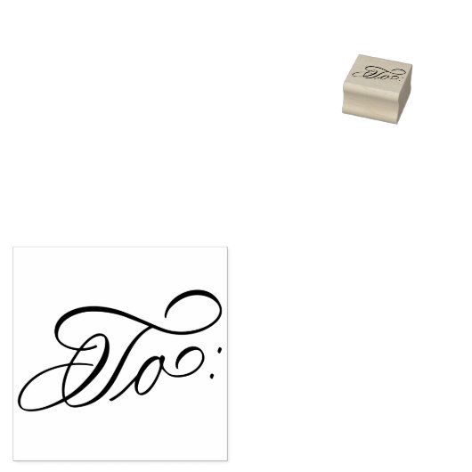 Elegant Calligraphy Script Kerstfeestay "To" Rubberstempel (Gestempeld)