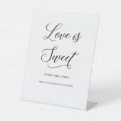 Elegant Calligraphy Script Love is Sweet Reclamebord Met Voetstuk (Voorkant)