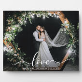 Elegant Calligraphy Script Love Weddenfoto Fotoplaat (Voorkant)