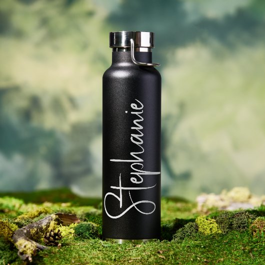 Elegant Calligraphy Script Personalized Name Waterfles (Buiten)