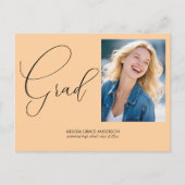 Elegant Calligraphy Script Photo Afstuderen Uitnodiging Briefkaart (Voorkant)