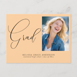Elegant Calligraphy Script Photo Afstuderen Uitnodiging Briefkaart